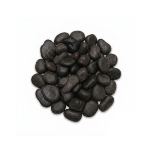 Semi Polished Black Beach Pebbles