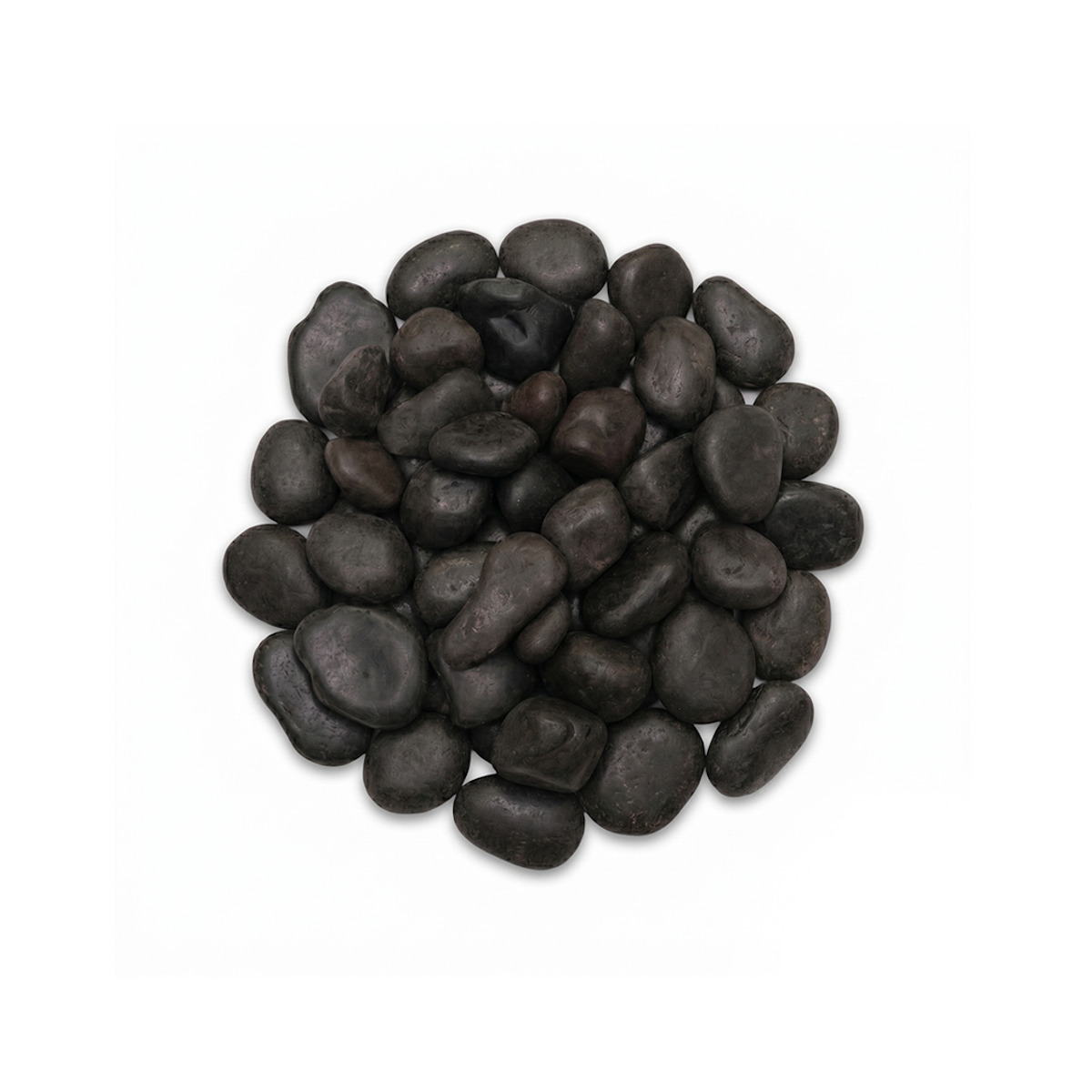 Semi Polished Black Beach Pebbles